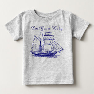 East Coast Baby sailboat ship schooner  nautical T-Shirt