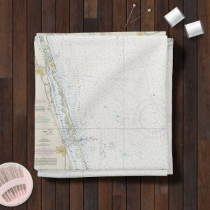 East Coast Florida ⚓ Authentic Nautical Chart Fabric