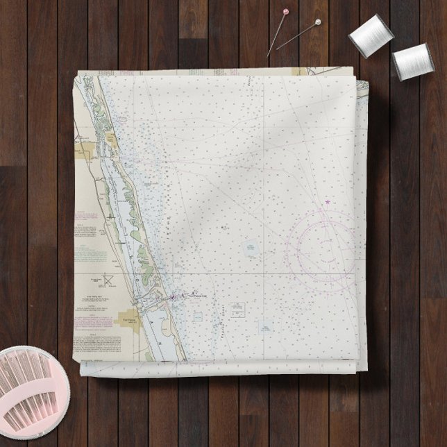 East Coast Florida ⚓ Authentic Nautical Chart Fabric (East Coast Florida ⚓ Authentic Nautical Chart -- Choose from 7 Fabric Types)