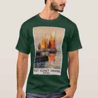 East Coast Havens Norfolk vintage travel poster