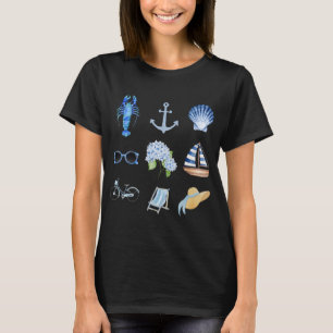 East Coast Summer New England Aesthetic Collage T-Shirt
