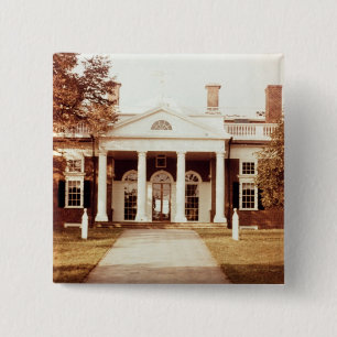 East Front of Monticello 15 Cm Square Badge