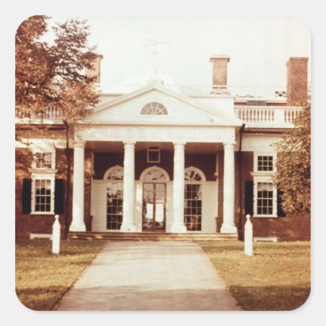 East Front of Monticello Square Sticker (Front)