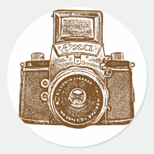 East German Camera - Brown Classic Round Sticker