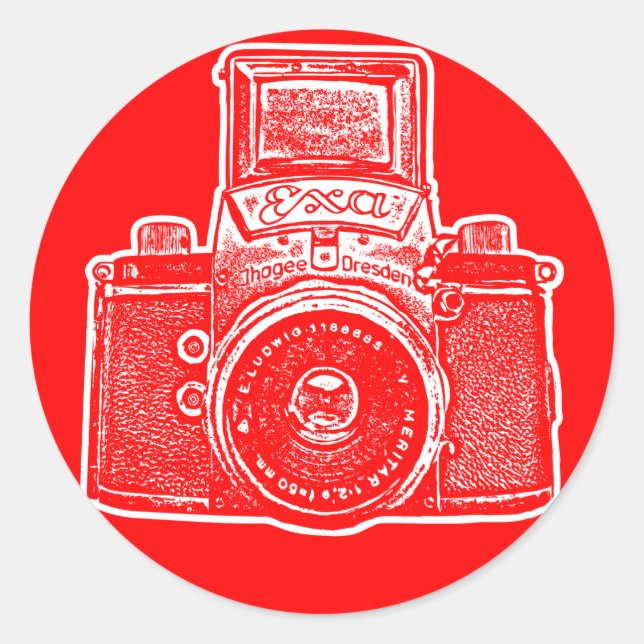 East German Camera II - Red Classic Round Sticker (Front)