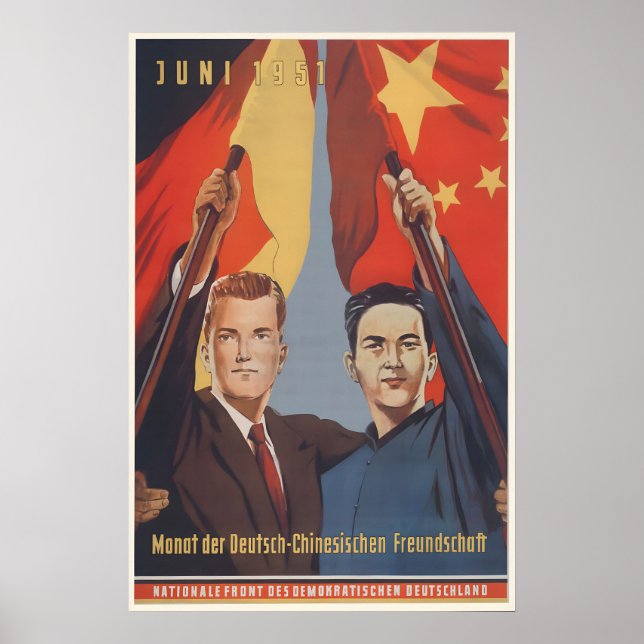 East German Propaganda Poster German-Chinese (Front)