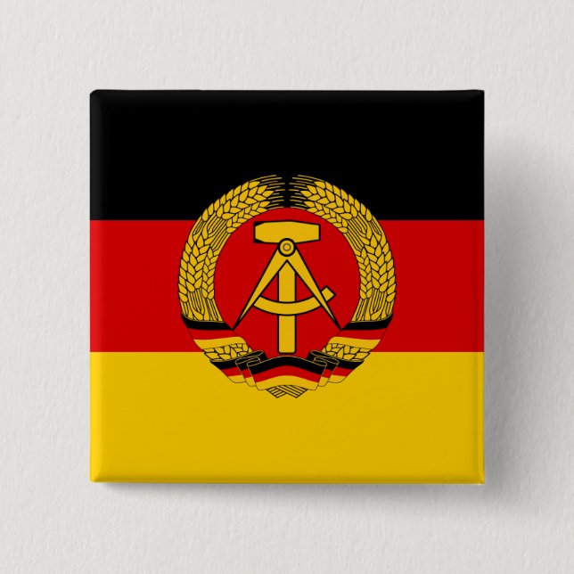 East Germany Flag 15 Cm Square Badge (Front)