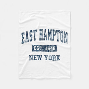 East Hampton New York Ny Vintage Srts Design Nav Fleece Blanket