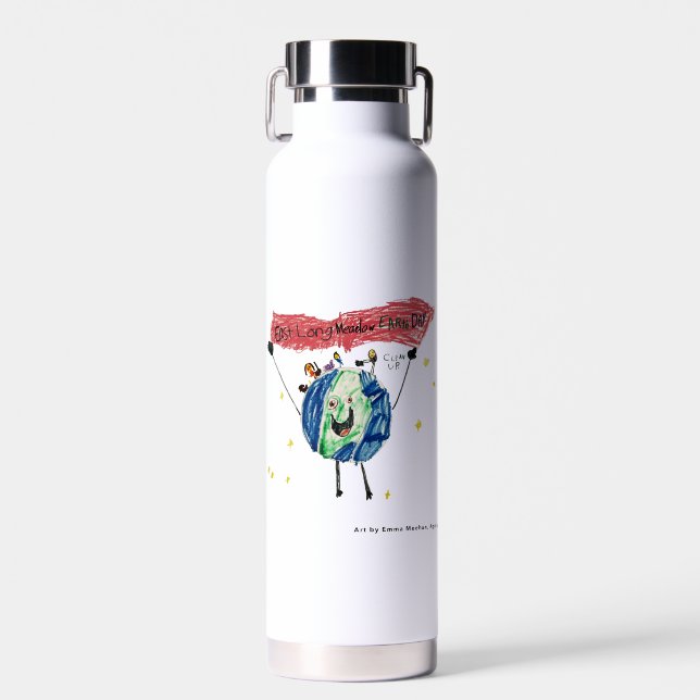 East Longmeadow Earth Day Water Bottle 2023 Logo (Front)