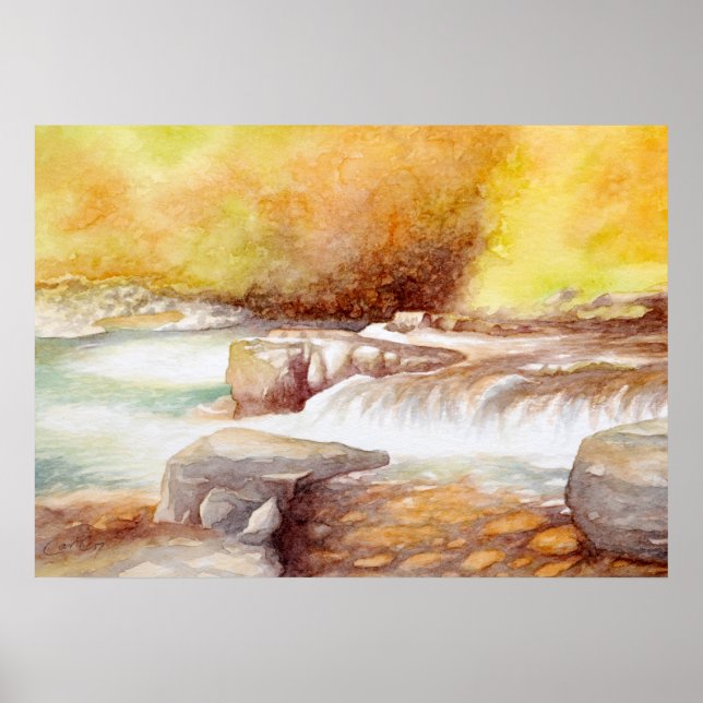 East Lyn river waterfalls Poster (Front)