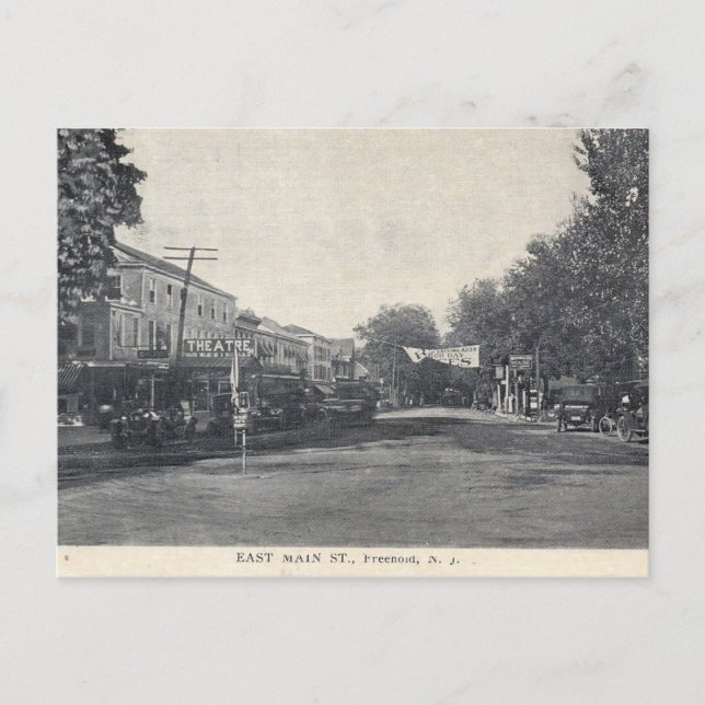 East Main Street, Freehold, NJ, Vintage Postcard (Front)