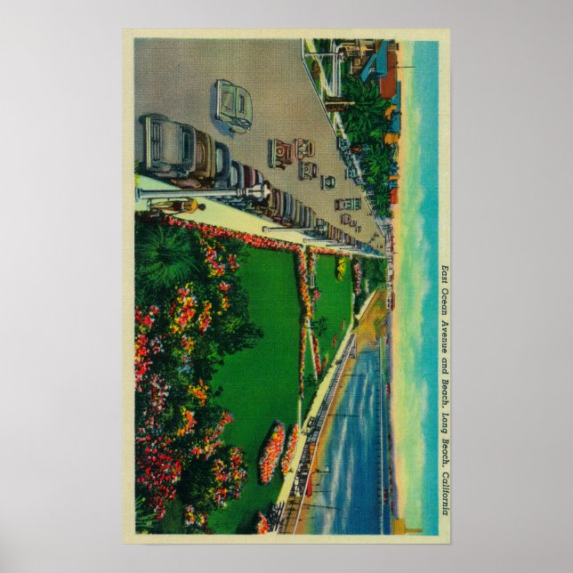 East Ocean Avenue and BeachLong Beach, CA Poster (Front)