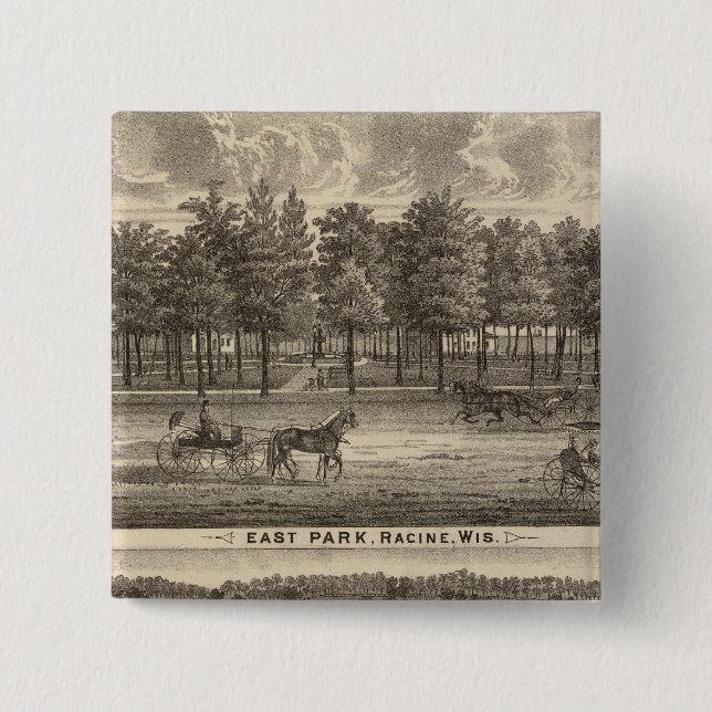 East Park, Racine and Oakland Farm 15 Cm Square Badge (Front)
