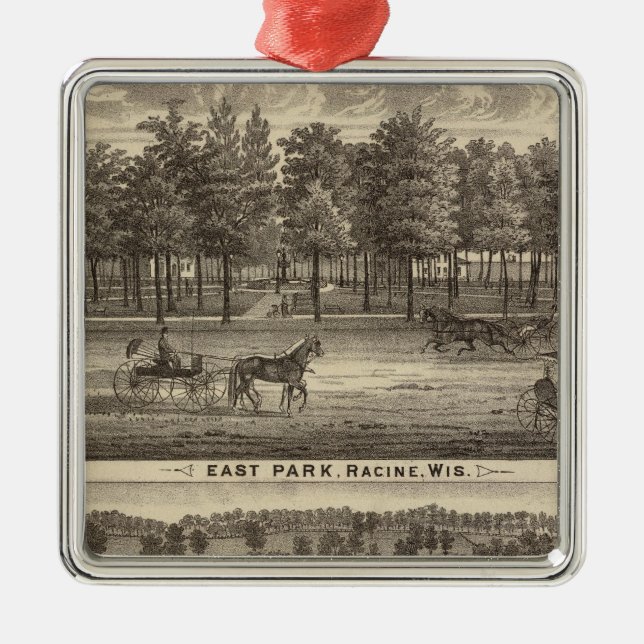East Park, Racine and Oakland Farm Metal Ornament (Front)