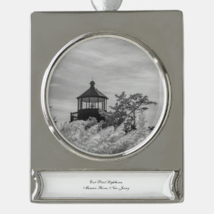 East Point Lighthouse Silver Plated Banner Ornament