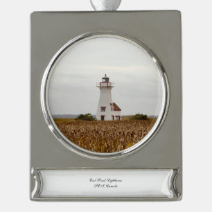 East Point Lighthouse Silver Plated Banner Ornament