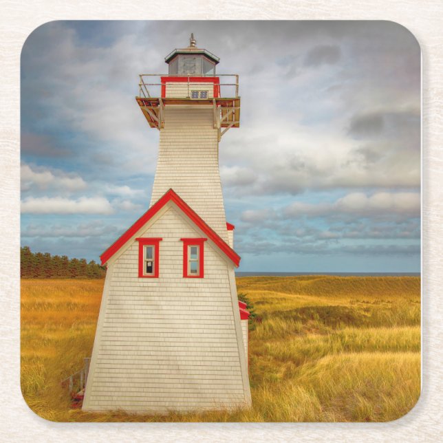 East Point Lighthouse Square Paper Coaster (Front)