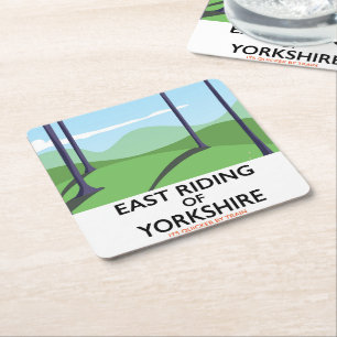 East Riding of Yorkshire travel poster Square Paper Coaster