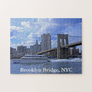 East River: Brooklyn Bridge & Municipal Building Jigsaw Puzzle