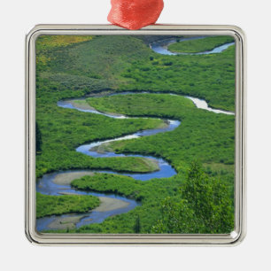 East River near the town of Crested Butte. Metal Ornament