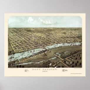 East Saginaw, MI Panoramic Map - 1867 Poster