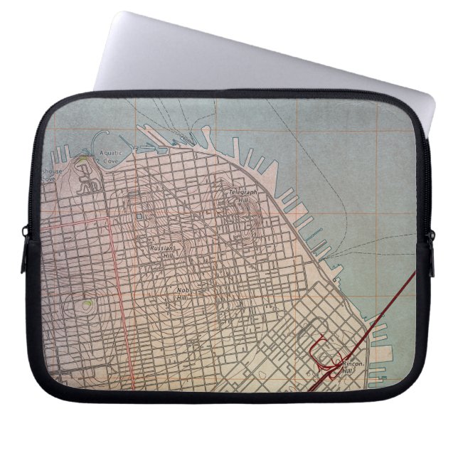 East San Francisco Topographic Map Laptop Sleeve (Front)