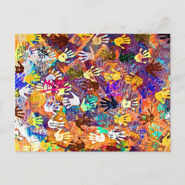 East Side Gallery, Berlin Wall, Hands (2) Postcard (Front)