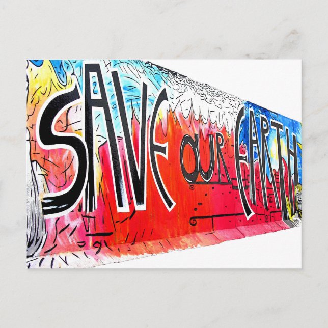 East Side Gallery, Berlin Wall, Save Our Earth (2) Postcard (Front)