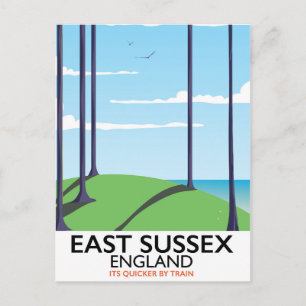 East Sussex, England train poster Postcard