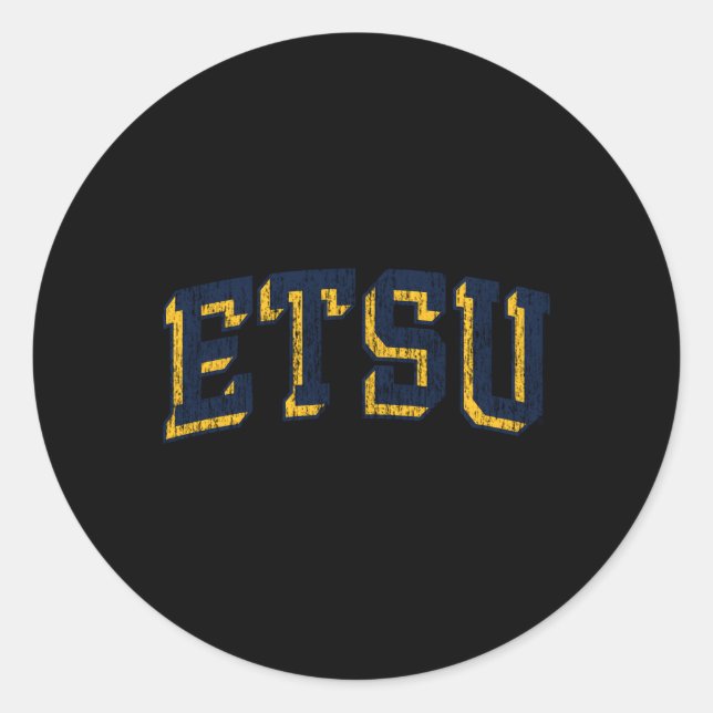 East Tennessee State Buccaneers Block Classic Round Sticker (Front)
