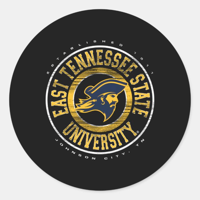 East Tennessee State Buccaneers Showtime Classic Round Sticker (Front)