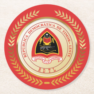 East Timor Coat of Arms Round Paper Coaster