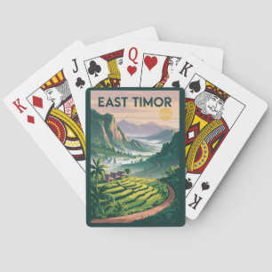East Timor Fields Illustration Travel Art Vintage Playing Cards