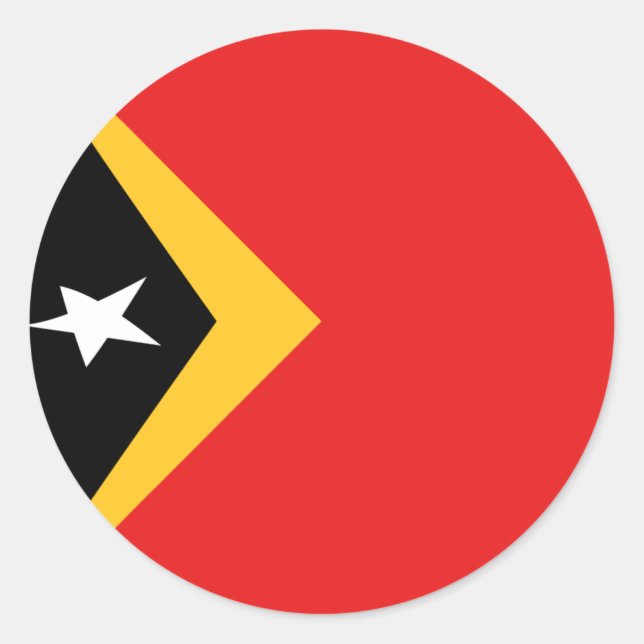 East Timor Fisheye Flag Sticker (Front)