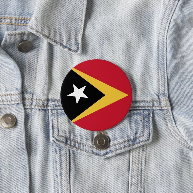 East Timor flag 7.5 Cm Round Badge (In Situ)