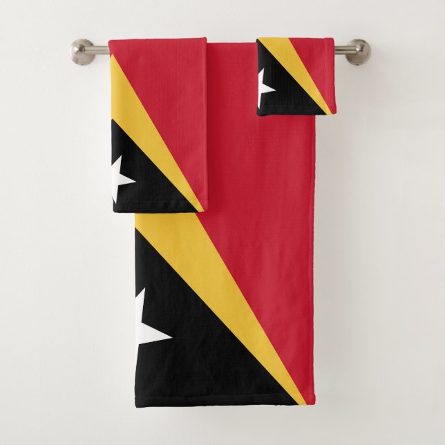 East Timor flag Bath Towel Set (Insitu)