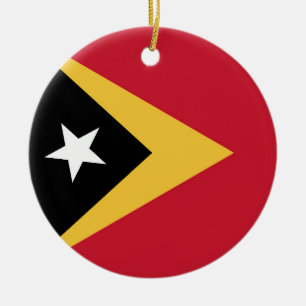 East Timor flag Ceramic Ornament