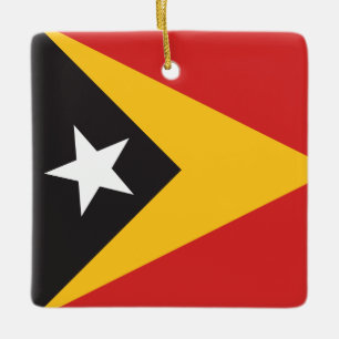 East Timor Flag Ceramic Ornament