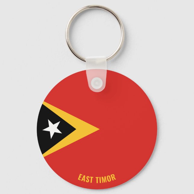 East Timor Flag Charming Patriotic Key Ring (Front)