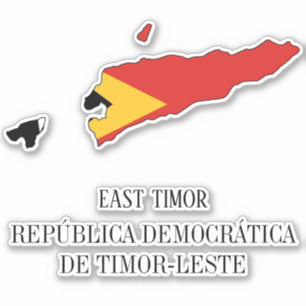 East Timor Flag Map Patriotic