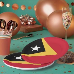 East Timor flag Paper Plate
