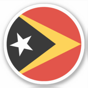 East Timor Flag Round Sticker