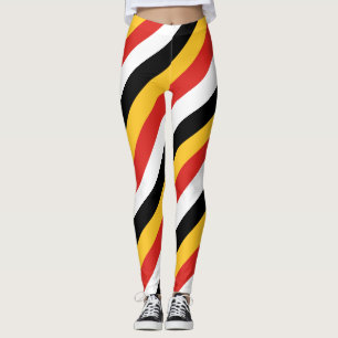 East Timor National Flag Colours Diagonal Striped Leggings