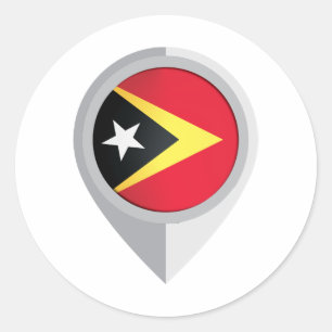 East Timor Pin Location Flag Classic Round Sticker