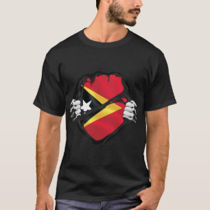 East Timor Pure Roots Flag Black T-Shirt