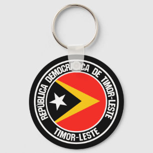 East Timor Round Emblem Key Ring