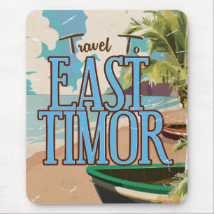 East Timor vintage travel poster art. Mouse Pad