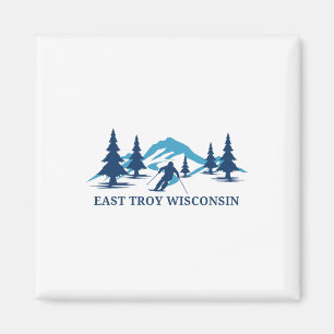 East Troy Wisconsin Ski Resort Skiing Skier Magnet