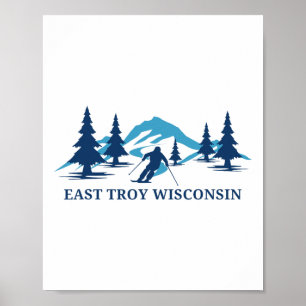 East Troy Wisconsin Ski Resort Skiing Skier Poster