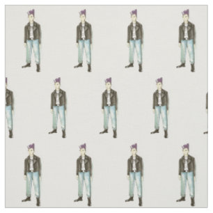 East Village NYC Punk Rock Rocker Mohawk Guy Fabric